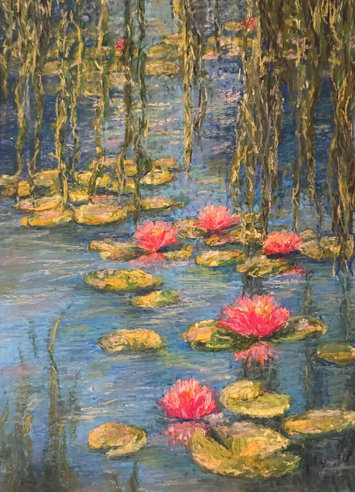 "willows and water lilies" print