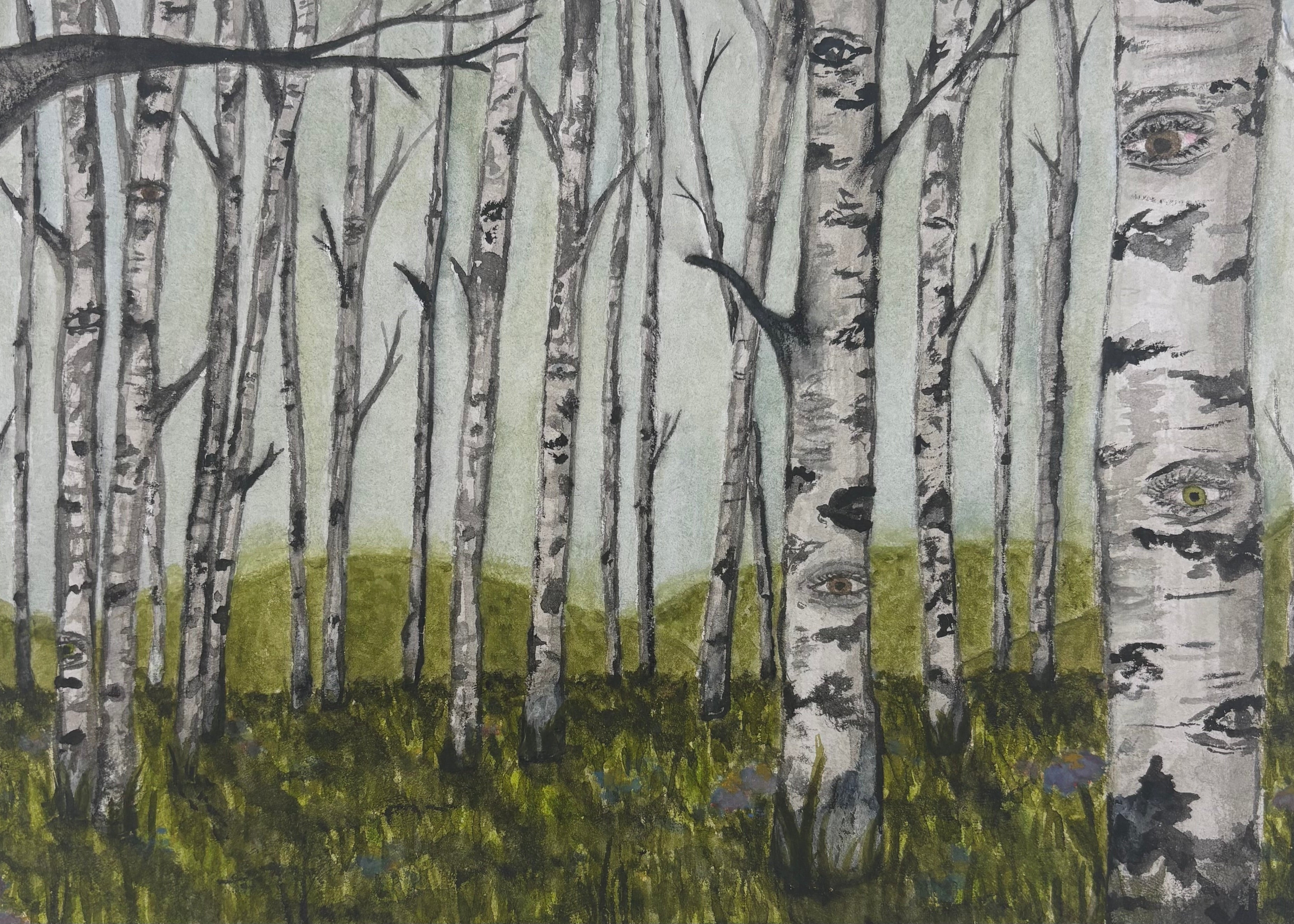 "watching eyes" print